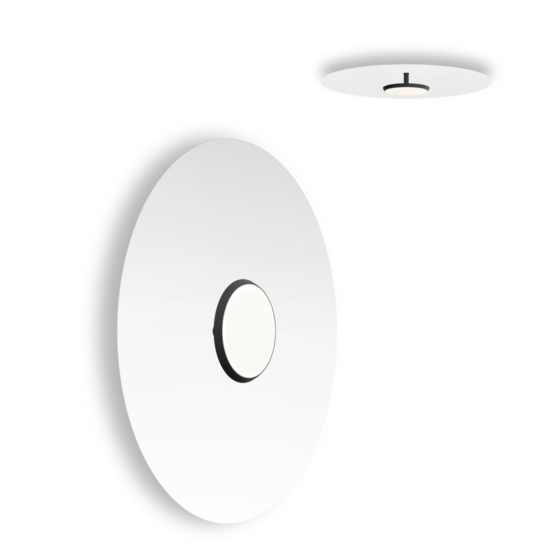 Sky Flush Dome, White, 24" H x 24" W x 4" D, Matte Black