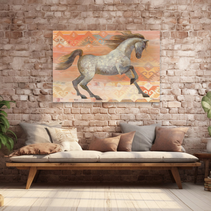Grande entrée Southwest Boho Blush, animal contemporain gris, beige, boho, H 60 po x l 40 po