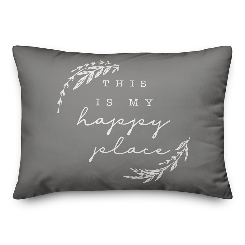 Outdoor Reversible Throw Pillow, H 18 po x l 25 po, Gris