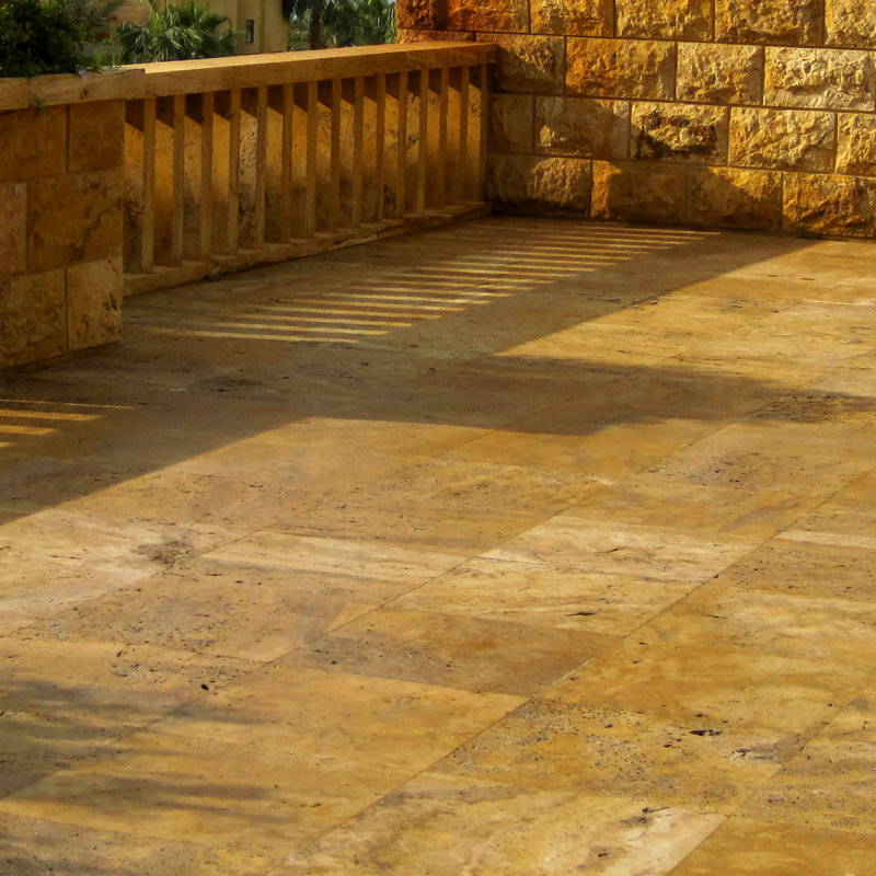 Ensemble de pavé Travertine Marzana, Érable