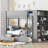Twin Over Bunk Bed In Gray With Functional Cabinetry - 2 Drawers And Multi-Layer Cabinet Storage-1520169757-1520169756