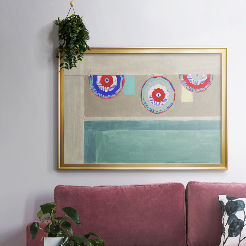 By The Pool II, reproduction d'art sur toile, Or, H 18 po x l 26 po x P 1,5 po