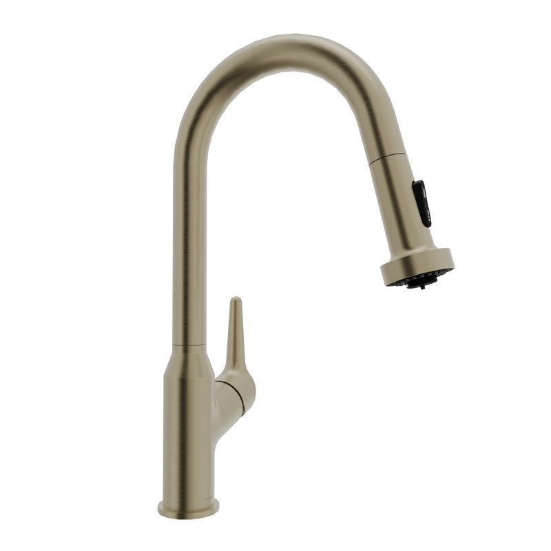 Robinet de cuisine à bec rétractable à poignée simple Karran Scottsdale, Bronze champagne