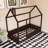 Wood Bed House Bed Frame With Fence-207616643-207616654