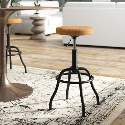Petrone Upholstered Adjustable Height Counter Stool with Metal Frame