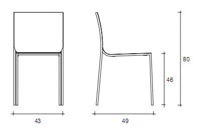 Nigel Armless Stacking Chair, White Stained