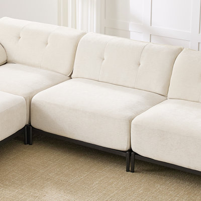 Chenille Upholstered Armless Chair