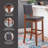 Upholstered Counter Stool with Solid Wood Frame-52517032-52517035