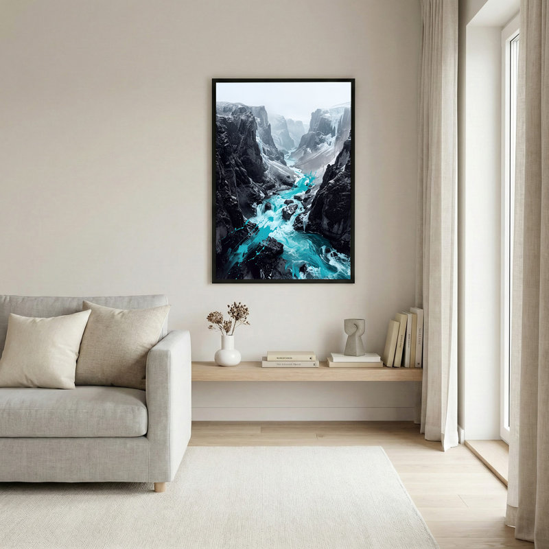 Art sur toile, "Dark Rocky Canyon", 18"H x 12"W