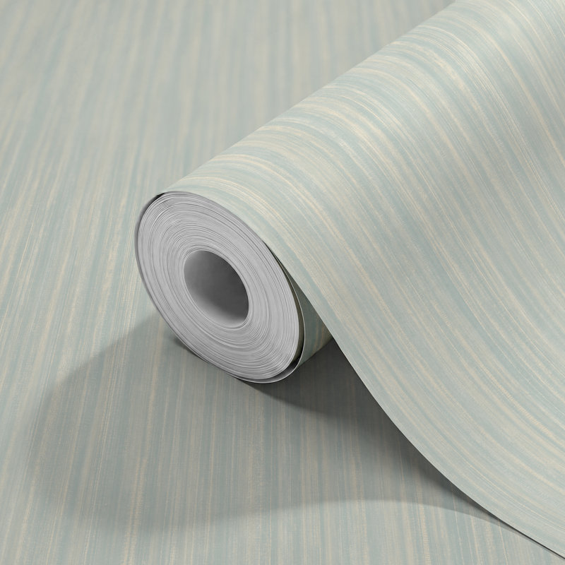 Stria - Soft Blue 10m Wallpaper, Taupe