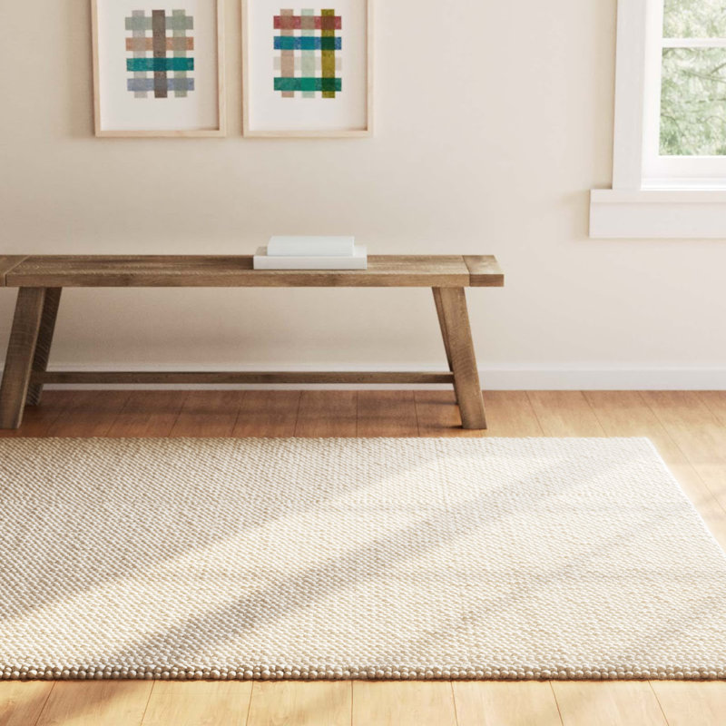 Elle Handmade Ivory Rug, Rectangle 10' x 14'