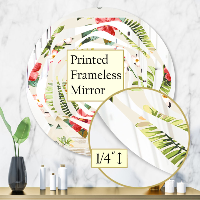 Miroir mural Whirl Coastal, 23,6 po x 23,6 po, Pineapple Summer Bliss IV