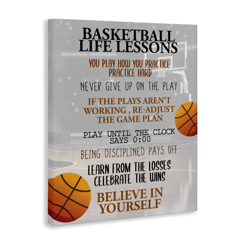 «Basketball Life Lessons», conception de Kim Allen, H 40 po x l 30 po