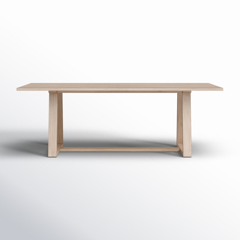 Minimalist Nude Teak Rectangular Outdoor Dinner Table