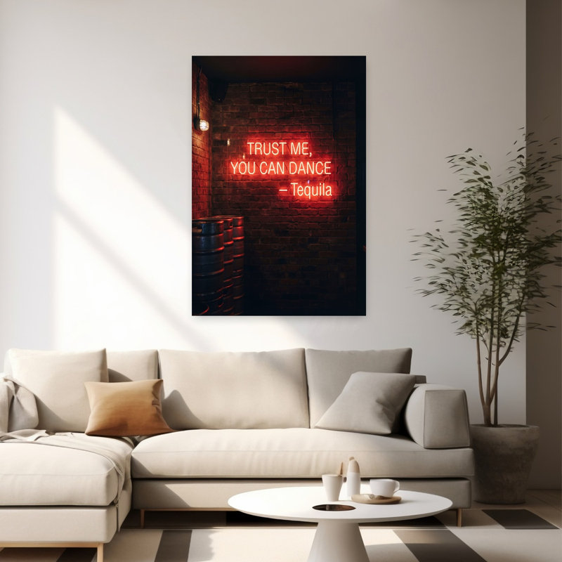 Trust Me, art mural contemporain abstrait, H 60 po x l 40 po
