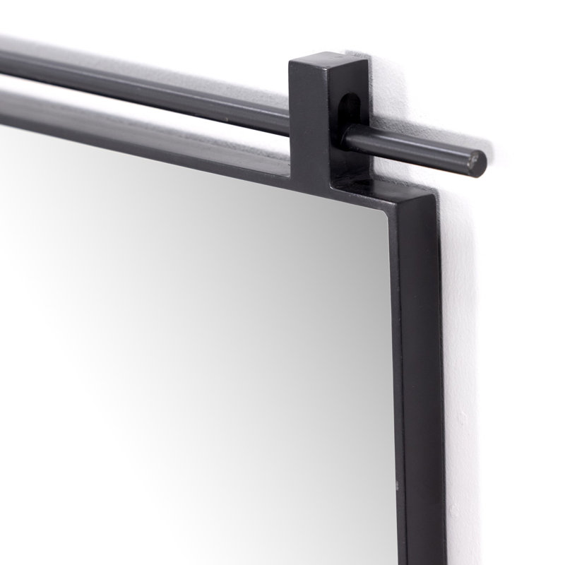 Chico Rectangle Iron Framed Wall Mirror, 34" x 30", Antiqued Iron