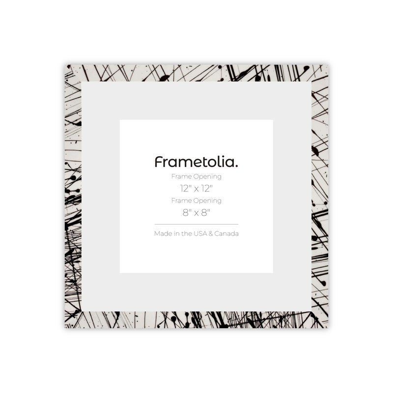 Cadre mural Frametolia Metro Fade Splash, Blanc/Noir, 12 po x 12 po, 8 po x 8 po