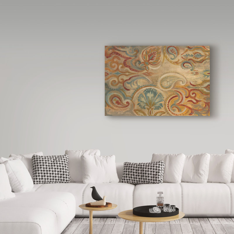«Antique Paisley» par Louane, reproduction de peinture acrylique sur toile tendue, H 16 po x l 24 po x P 2 po