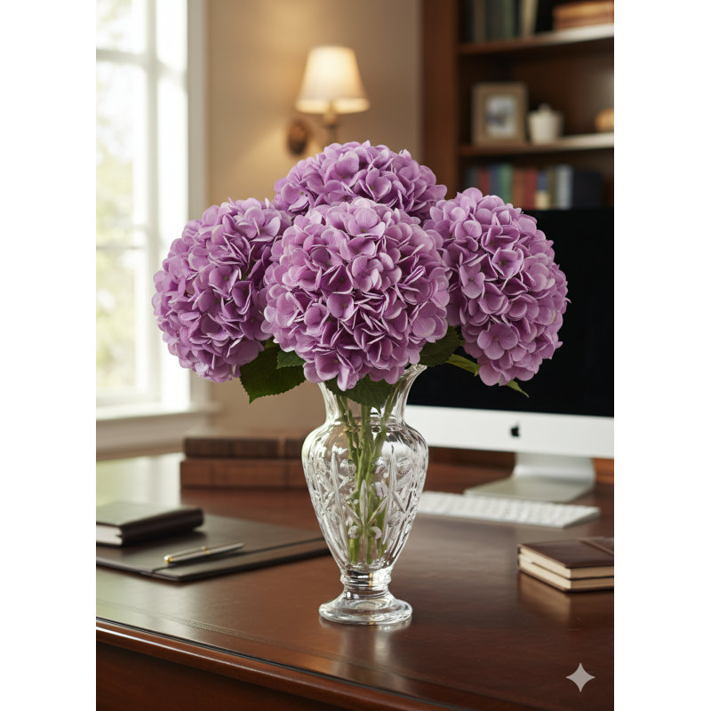 Délicieuse tige d'hortensia lavande de 18 po - radiant de 7 po de diamètre