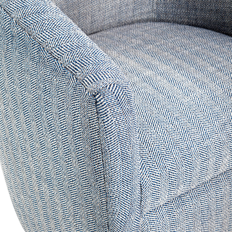 Karcher Upholstered Swivel Armchair, Blue Fabric