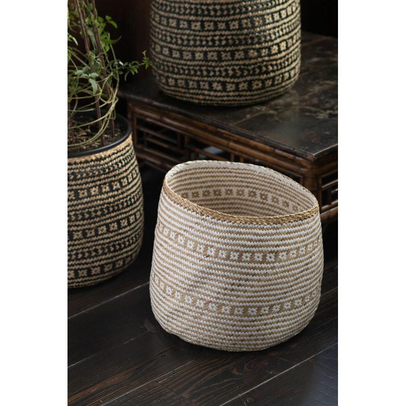 Panier cylindrique tissé à la main