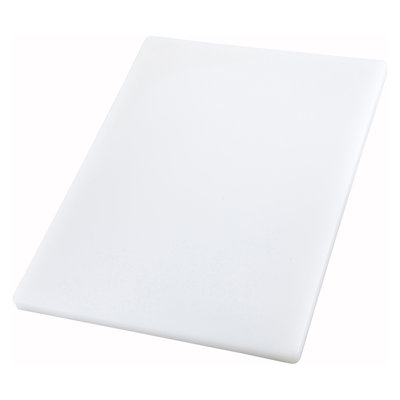 Planche à découper en plastique robuste Winco, 15 po x 20 po x 1 po, blanc