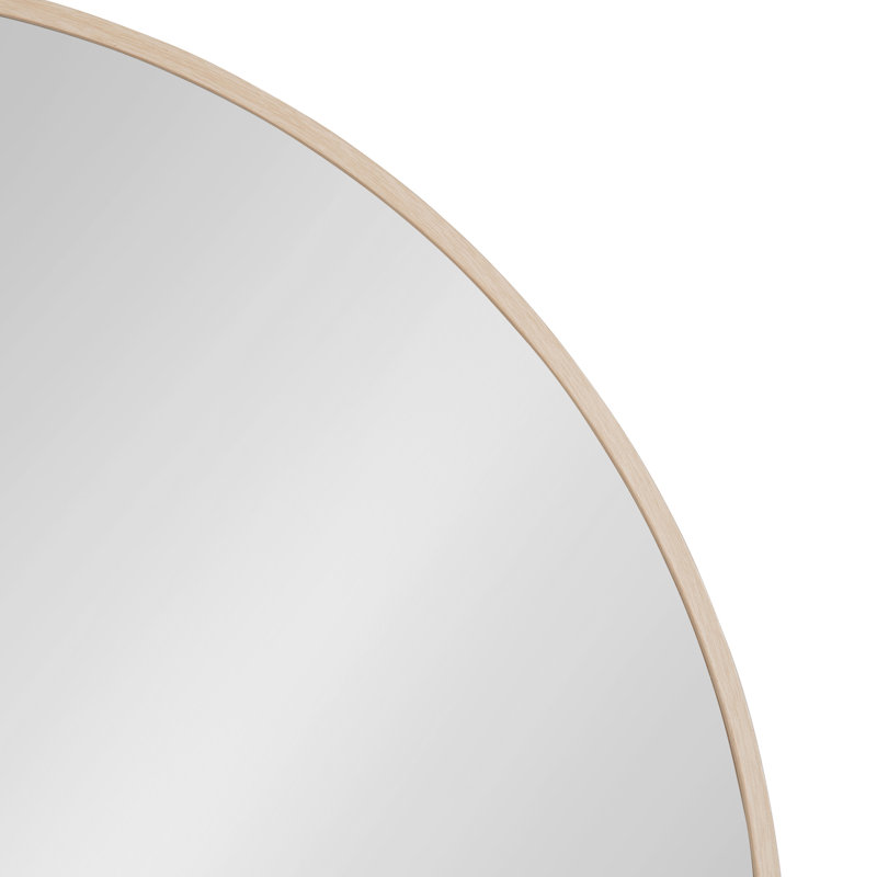 Miroir rond en métal Anacleta, 24 po x 24 po, Naturel