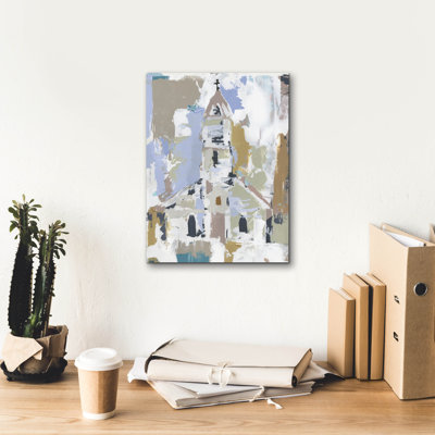 «Epic Graffiti», «Sunday Chapel 2» par Annie Warren, art mural sur toile, 12 po x 16 po