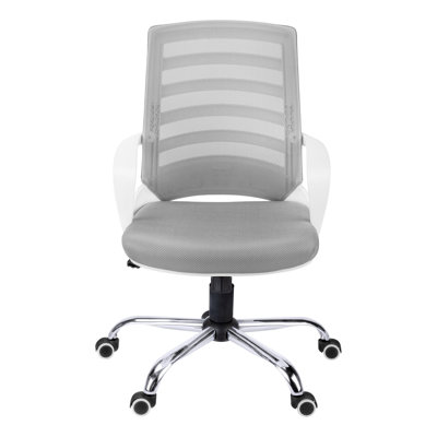 Office Chair, Adjustable Height, Swivel, Ergonomic, Armrests, Computer Desk, Work, Mesh, Chrome Metal