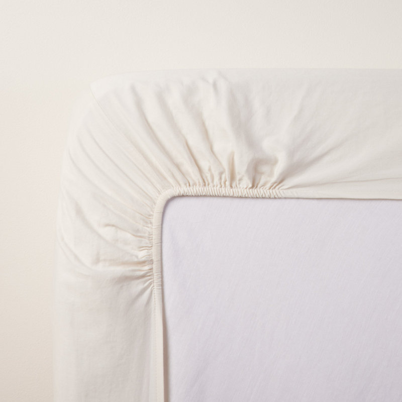 Madura 100% Cotton Fitted Sheet, European Double (140 x 200 cm), Natural