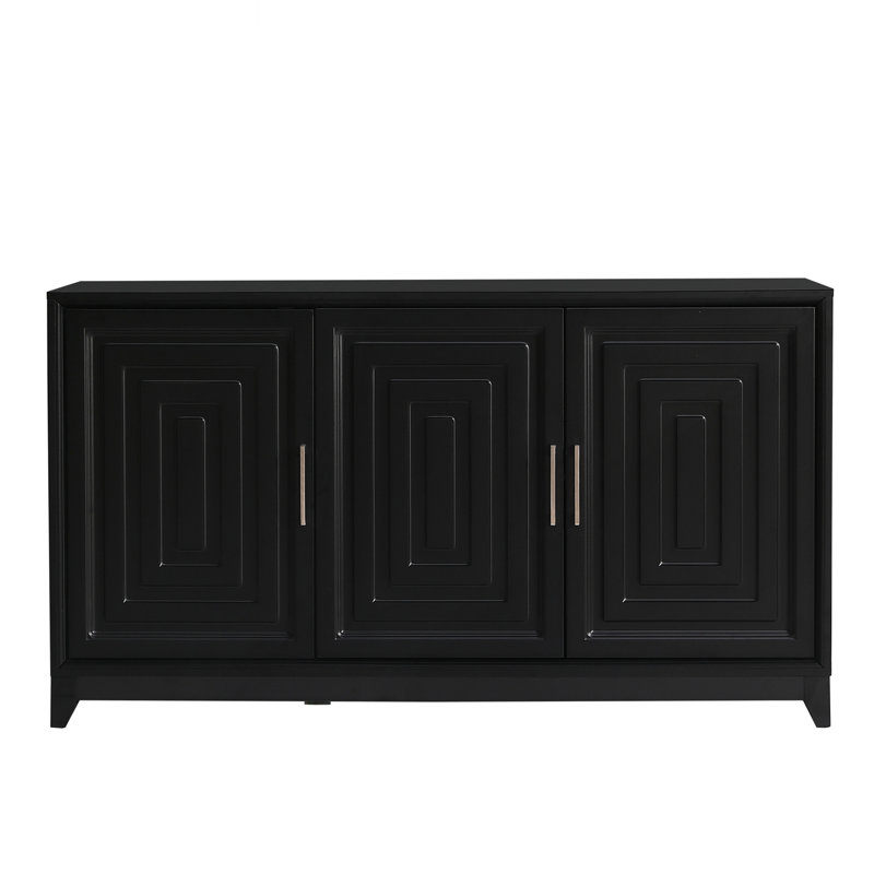Console avec 2 espaces de rangement spacieux, Noir