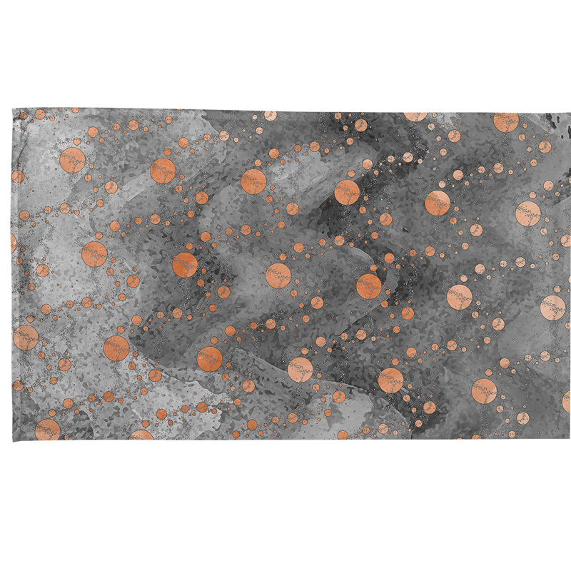 Mcguigan Tea Towel Kitchen Towel, Poly Twill, Gray/Orange