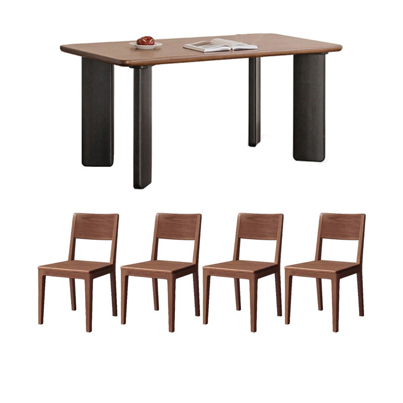 High quality solid wood dining table set, 29.52"H x 62.99"L x 33.46"W