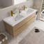 Meuble-lavabo mural 60 po avec lavabo double 60 po et 4 tiroirs à fermeture en douceur-745270919