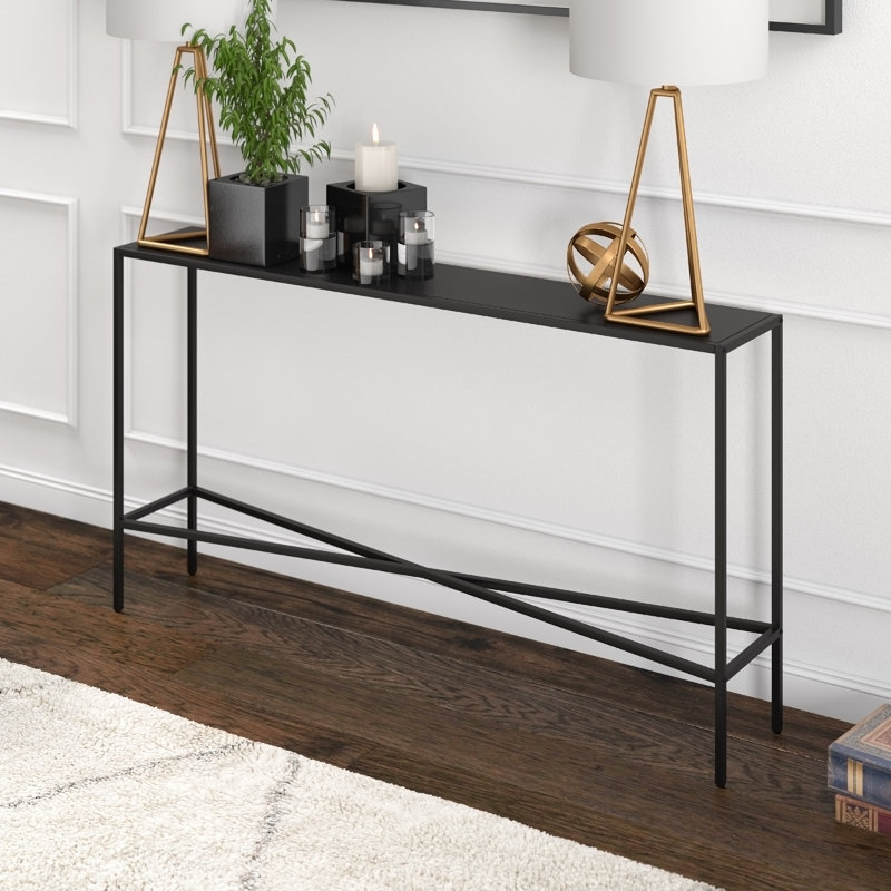 106.7cm Console Table, Blackened Bronze, 76.2 H x 139.7 W x 25.4 D cm