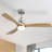52'' Solid Wood 3-blade Modern Led Ceiling Fan With Remote Control And Light Kit Smart App Remote Control-649537757