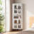 73" Corner Cabinet, Metal Storage Cabinet With Doors And Adjustable Shelves, Corner Organizer Stylish Space-Saving Storage For Entryway, Bathroom,Bedroom,Dining Room, Living Room, Office