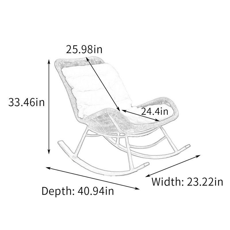 Chaise berçante en PE, Brun