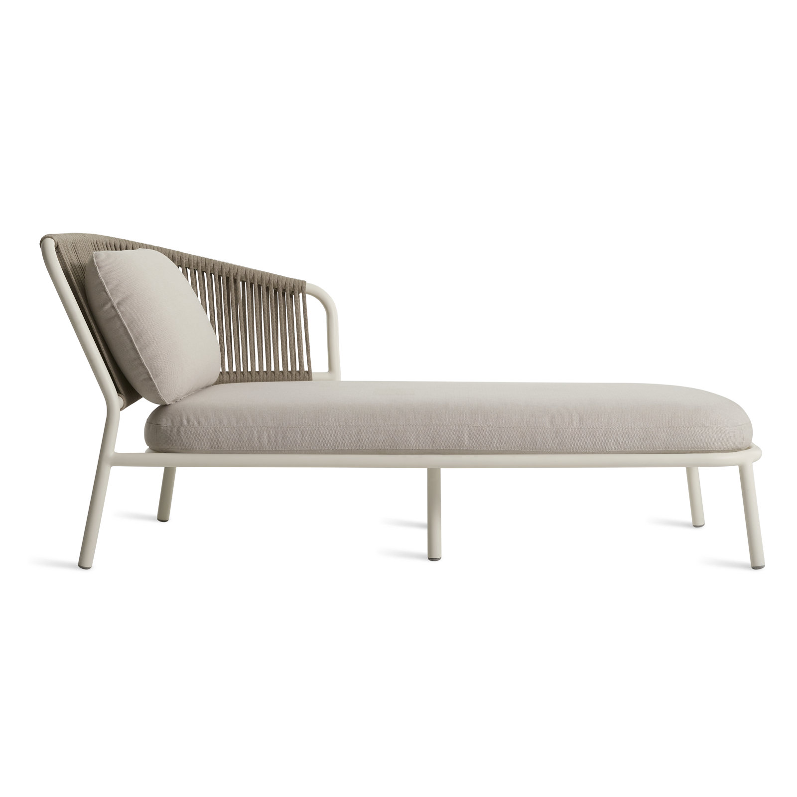 Mate 32'' Outdoor Powder Coated Aluminum Chaise Lounge, Linen Sunbrella®