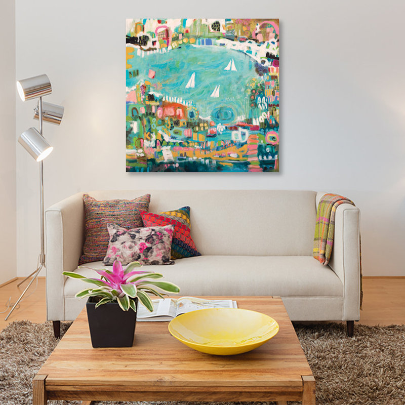 Abstrait Marina IV par Karen Fields - Impression sur toile tendue sur toile tendue avec châssis, H 48 po x l 48 po x P 1,5 po