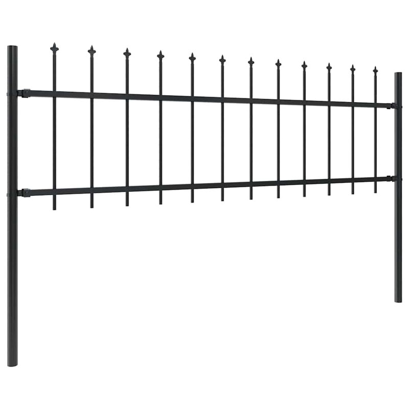 Raziya 2D Garden Picket Fence Panel, 0.6m H x 1.8m W