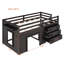 Twin Size Loft Bed with Cabinet and Shelf - Gray-131374362