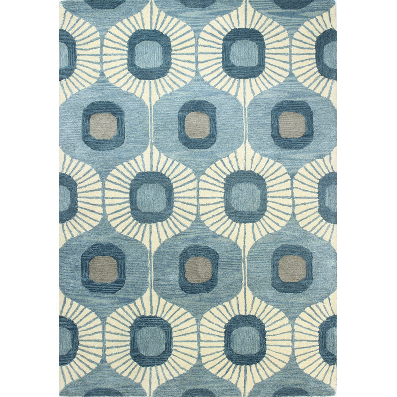 Hemmer Wool Geometric Indoor Rug, Rectangle 7'6" x 9'6"