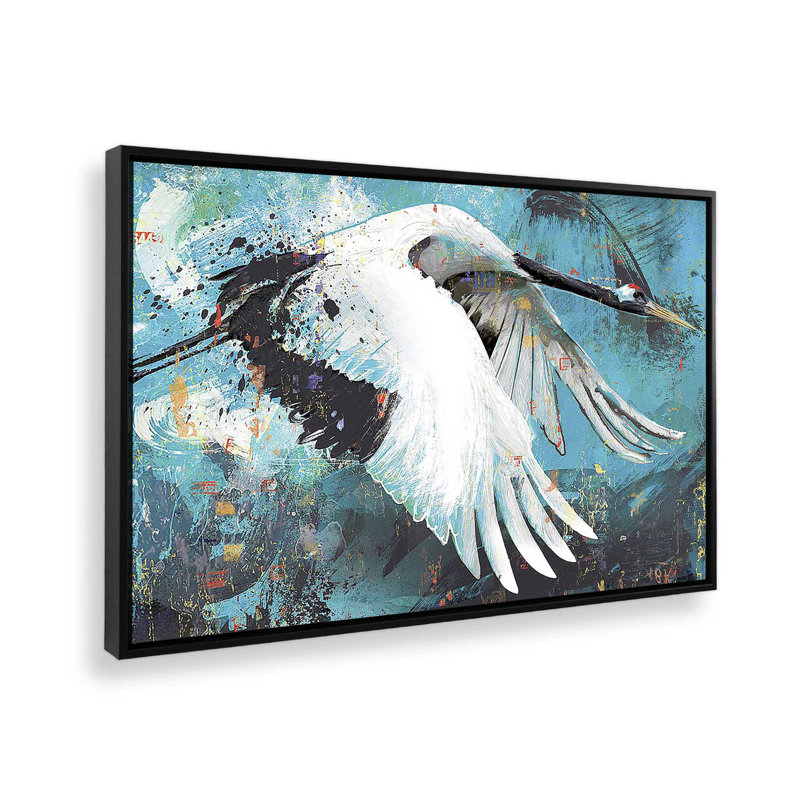 «Blue Skies Rendezvous», reproduction sur toile, Cadre flottant noir satiné, H 26 po x l 38 po x P 1,75 po