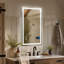 Miroir de salle de bain à DEL 36 po x 24 po avec façade, miroir de meuble-lavabo mural, antibuée, mémoire, 3 couleurs, réglable en continu