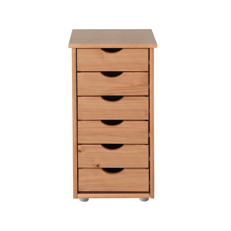 Rex Solid Wood 34 cm W Chest of 6 Drawers, Stain Wax