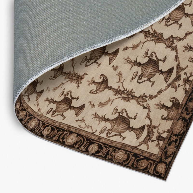 Tapis d'intérieur et d'extérieur brun français, Rectangulaire 2 pi x 3 pi