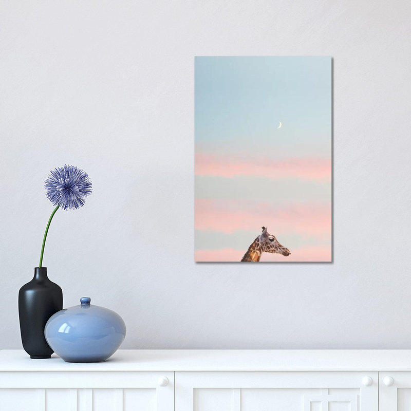 Giraffe At Sunset by Grace Digital Art Co - Wrapped Canvas Print, 30.48 cm H x 45.72 cm W