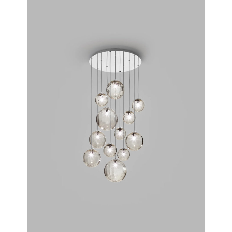 Puppet 12 - Light Pendant, Glossy Chrome, Smoky Transparent