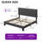 Queen Size Platform Bed Frame with Upholstered Headboard and Wooden Slats-43020072-49291582